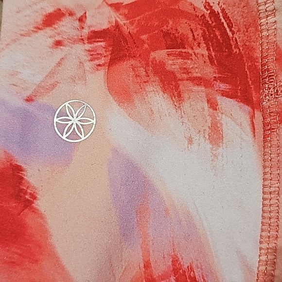 GAIAM Womans Athletic Leggins Color Orange and Purple Size Medium 8-10 - Picture 8 of 8